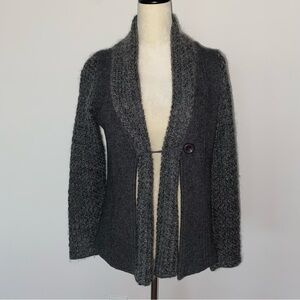 Stambecco Wool Mohair Cardigan Jacket  Built-In Scarf Alpine European Style S